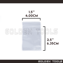 Load image into Gallery viewer, 500 Pcs 1.5'' X 2.5" (4cm x 6.35cm) Thick Transparent Packaging Plastic Bag Sealable Zipper Zip Lock Storage Organizer