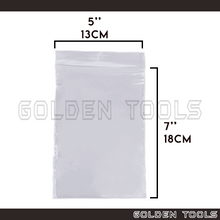 Load image into Gallery viewer, 100 Pcs 5" X 7" (13cm x 18cm) Thick Transparent Packaging Plastic Bag Sealable Zipper Zip Lock Storage Organizer