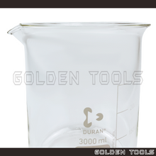 Load image into Gallery viewer, DURAN 3000ml Glass Beaker Low Form With Spout Clear Graduated Boiling Flask Laboratory Glassware Apparatus Experiment