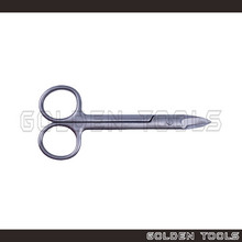 Load image into Gallery viewer, 4" Nickel-Plated Crown Scissors With Straight Smooth Edge Gunting Emas Collar Cutting Scissors Jewellery Dental Tools
