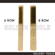 Load image into Gallery viewer, 8 Rows / 6 Rows THICK Copper Wire Brush With Wood Handle For Metal Cleaning And Polishing Jewelry Tools Polishing Tools