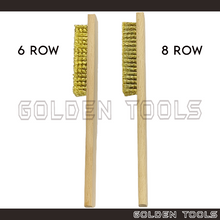 Load image into Gallery viewer, 8 Rows / 6 Rows THICK Copper Wire Brush With Wood Handle For Metal Cleaning And Polishing Jewelry Tools Polishing Tools