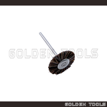 Load image into Gallery viewer, 21mm Abrasive Mounted Soft Grey Goat Hair Wheel Brush 2.35mm Shank Jewellery Metal Polish Dental Polishing Kain Kilat