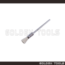 Load image into Gallery viewer, 5.8cm White Bristle End Brush With 2.35mm Shank Rotary Tool Jewellery Metal Polish Dental Polishing Kain Kilat