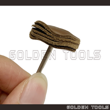 Load image into Gallery viewer, 4.5cm Cowhide Leather Disc Wheel With 2.35mm Shank Rotary Tools Jewellery Metal Polish Dental Polishing Kain Kilat