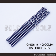 Load image into Gallery viewer, 0.4mm-2.0mm HSS Premium Quality Micro Mini Twist Drill Bits Jewellery Tools Hand Drilling Metal Cutting Tool Wood Drill