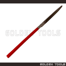 Load image into Gallery viewer, UO-Chikyu 220mm Triangle Swiss Pattern Hiroshima File With Red Handle Kikir Emas Besi Metal Jewellery Polishing