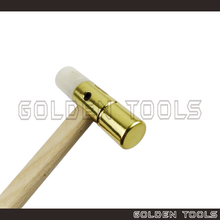 Load image into Gallery viewer, Wooden Hammer Brass Head Nylon Head Handicraft Art DIY Jewellery Making Tools
