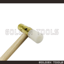 Load image into Gallery viewer, Wooden Hammer Brass Head Nylon Head Handicraft Art DIY Jewellery Making Tools