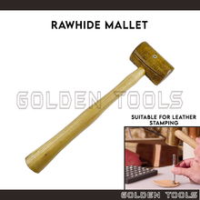 Load image into Gallery viewer, Rawhide Head Mallet Leather Craft Hammer Woodworking DIY Hand Tools