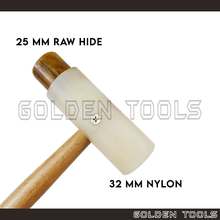 Load image into Gallery viewer, Dual Mallet Hammer Nylon Raw Hide Craft Hammer Shape Making Hammering Woodworking DIY Hand Tools
