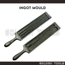 Load image into Gallery viewer, 10.5" Melting Ingot Iron Trough Double-sided Acuan Tuang Emas Perak Multiple Grooves Gold Bar Metal Jewellery Casting