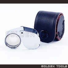 Load image into Gallery viewer, 18mm 21mm 10X 15X Silver Color Arc Form Triplet Jewellery Loupe Folding Magnifier Pocket Loupe Gemstone Kanter Pembesar