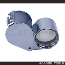 Load image into Gallery viewer, 18mm 21mm 10X 15X Silver Color Arc Form Triplet Jewellery Loupe Folding Magnifier Pocket Loupe Gemstone Kanter Pembesar