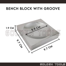 Load image into Gallery viewer, Flat Metal Bench Block With Groove Shaping Crafting Jewellery Casting DIY Hammering Tools