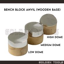 Load image into Gallery viewer, Bench Block Anvil Wooden Base for Dapping High Medium Low Dome Shape Forming Metal Sheet DIY Art Crafting Tools