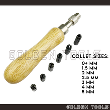 Load image into Gallery viewer, Holder For Universal Wooden Handle With Chucks Jewellery Engraving Polishing Carving Stone Setting Tools