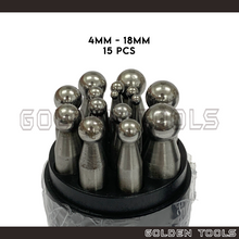 Load image into Gallery viewer, 15 Pcs / 17 Pcs Dapping Punch Set Doming Punch Jewellery Making Casting Metal Casting