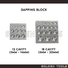 Load image into Gallery viewer, 12 Cavity / 18 Cavity Dapping Block Half Sphere 3mm -14mm / 3mm - 20mm Metal Shaping Jewellery Casting Tools DIY