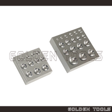 Load image into Gallery viewer, 12 Cavity / 18 Cavity Dapping Block Half Sphere 3mm -14mm / 3mm - 20mm Metal Shaping Jewellery Casting Tools DIY