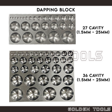 Load image into Gallery viewer, 27 Cavity / 36 Cavity Dapping Block Half Sphere 1.5mm - 25mm Metal Shaping Jewellery Casting Tools DIY