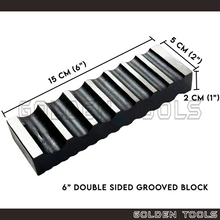 Load image into Gallery viewer, Half Round Grooved Dapping Design Block Dapping Dies Handicraft Art DIY Jewellery Making Shaping Tools