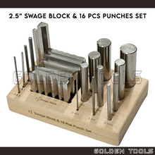 Load image into Gallery viewer, Swage Block & Steel Punch Set Block Handicraft Art DIY Jewellery Making Shaping Tools