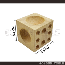 Load image into Gallery viewer, Wooden Dapping Doming Block with 2 Punches DIY Tools Jewellery Metal Sheet Hand Tools