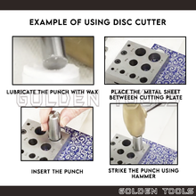 Load image into Gallery viewer, 7 Sizes Circle Disc Cutter Pendant Charm Jewellery Making Sheet Metal Cutter Art Crafting DIY Tools