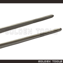 Load image into Gallery viewer, 10'' Stainless Steel Non-magnetic Tweezer Serrated Medium Tip Holding Tool Jewellery Tools Engineering Tools Hobby Watch