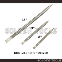 Load image into Gallery viewer, 8'' 10" 16" Stainless Steel Non-magnetic Tweezer for General Use Holding Tools Jewellery Tools Engineering Tools Watch