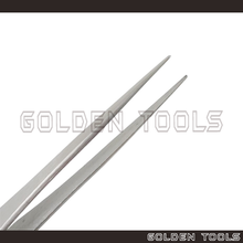 Load image into Gallery viewer, 8" Stainless Steel Non-magnetic Soldering Tweezer ES With 45° Curved/Straight Smooth Tip Soldering Jewellery Tools