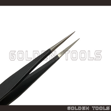 Load image into Gallery viewer, 5" Anti-Static Non-magnetic AA Tweezer With Straight Smooth Tip Jewelry Precision Electronic ESD Holding Tools
