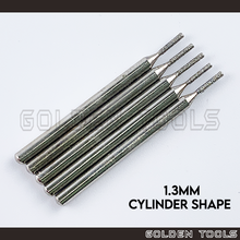 Load image into Gallery viewer, 1.3mm Cylinder Shape Diamond Burs With 2.35mm Shank Swiss Burs Drill High Speed Handpiece Dental Tools Jewellery Tools