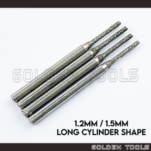 Load image into Gallery viewer, Long Cylinder Shape Diamond Burs With 2.35mm Shank Swiss Burs Drill High Speed Handpiece Dental Tool Jewellery