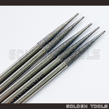 Load image into Gallery viewer, 2.5mm Long Pointed Cone Shape Diamond Burs With 2.35mm Shank Swiss Burs Drill High Speed Handpiece Dental Tool Jewellery