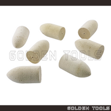 Load image into Gallery viewer, 15mm / 16mm / 20mm / 25mm Unmounted Solid White Felt Cone Bob Jewellery Polishing Buff Dental Metal Polishing Tools