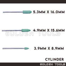 Load image into Gallery viewer, M3-28 M3-13 M3-13S Cylinder Green Silicone Point With 2.35mm HP Shank Jewellery Polishing Metal Polish Dental