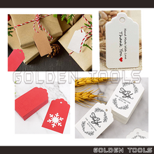 Load image into Gallery viewer, ± 100 Pcs Rectangular Price Blank Paper Tag Emas Label DIY Thank You Doorgift Party Wedding Kahwin Tag