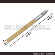 Load image into Gallery viewer, 9.25" 23.5cm Straight Edge Agate Burnisher With Bamboo Handle For Wax, Clay And PMC Work Jewellery Casting Polishing
