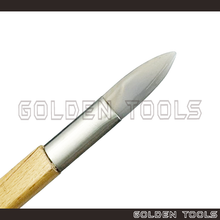 Load image into Gallery viewer, 9.25" 23.5cm Straight Edge Agate Burnisher With Bamboo Handle For Wax, Clay And PMC Work Jewellery Casting Polishing
