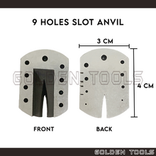Load image into Gallery viewer, 9 Holes Slot Anvil Plate Watch Repair Art Craft Hand Tools Staking Riveting Drilling
