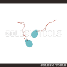 Load image into Gallery viewer, ± 500 Pcs Oval Shape Blue Jewellery Price Tag With Thin Red Thread Display Tag Emas Label Tanda Harga
