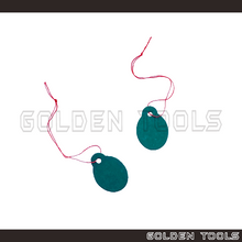 Load image into Gallery viewer, ± 500 Pcs Oval Shape Green Jewellery Price Tag With Thin Red Thread Display Tag Emas Label Tanda Harga
