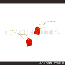 Load image into Gallery viewer, ± 500 Pcs Rectangular Shape Red Jewellery Price Tag With Thick Yellow Thread Display Tag Emas Label Tanda Harga
