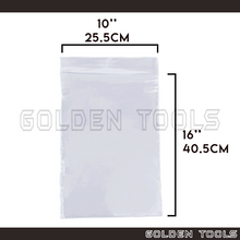Load image into Gallery viewer, 100 Pcs 10.0''X16.0" (25.5cmx40.5cm) Thick Transparent Packaging Plastic Bag Sealable Zipper Zip Lock Storage Organizer
