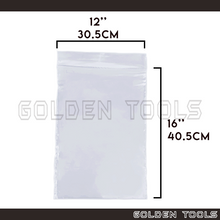 Load image into Gallery viewer, 100 Pcs 12.0''X16.0" (30.5cmx40.5cm) Thick Transparent Packaging Plastic Bag Sealable Zipper Zip Lock Storage Organizer

