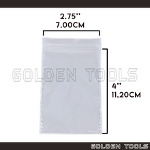Load image into Gallery viewer, 100 Pcs 2.75'' X 4" (7cm x 11.2cm) Thick Transparent Packaging Plastic Bag Sealable Zipper Zip Lock Storage Organizer

