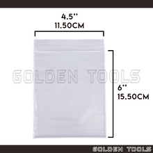 Load image into Gallery viewer, 100 Pcs 4.5" X 6" (11.5cm x 15.5cm) Thick Transparent Packaging Plastic Bag Sealable Zipper Zip Lock Storage Organizer
