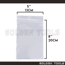 Load image into Gallery viewer, 100 Pcs 5'' X 8" (13cm x 20cm) Thick Transparent Packaging Plastic Bag Sealable Zipper Zip Lock Storage Organizer
